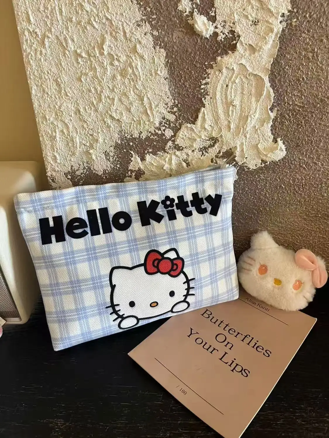 كارتون سانريو مرحبا كيتي حقيبة مستحضرات التجميل الصيف منعش حقيبة صغيرة الأكثر مبيعا الأزرق حقيبة صغيرة حقيبة التخزين الفتيات دمى هدايا