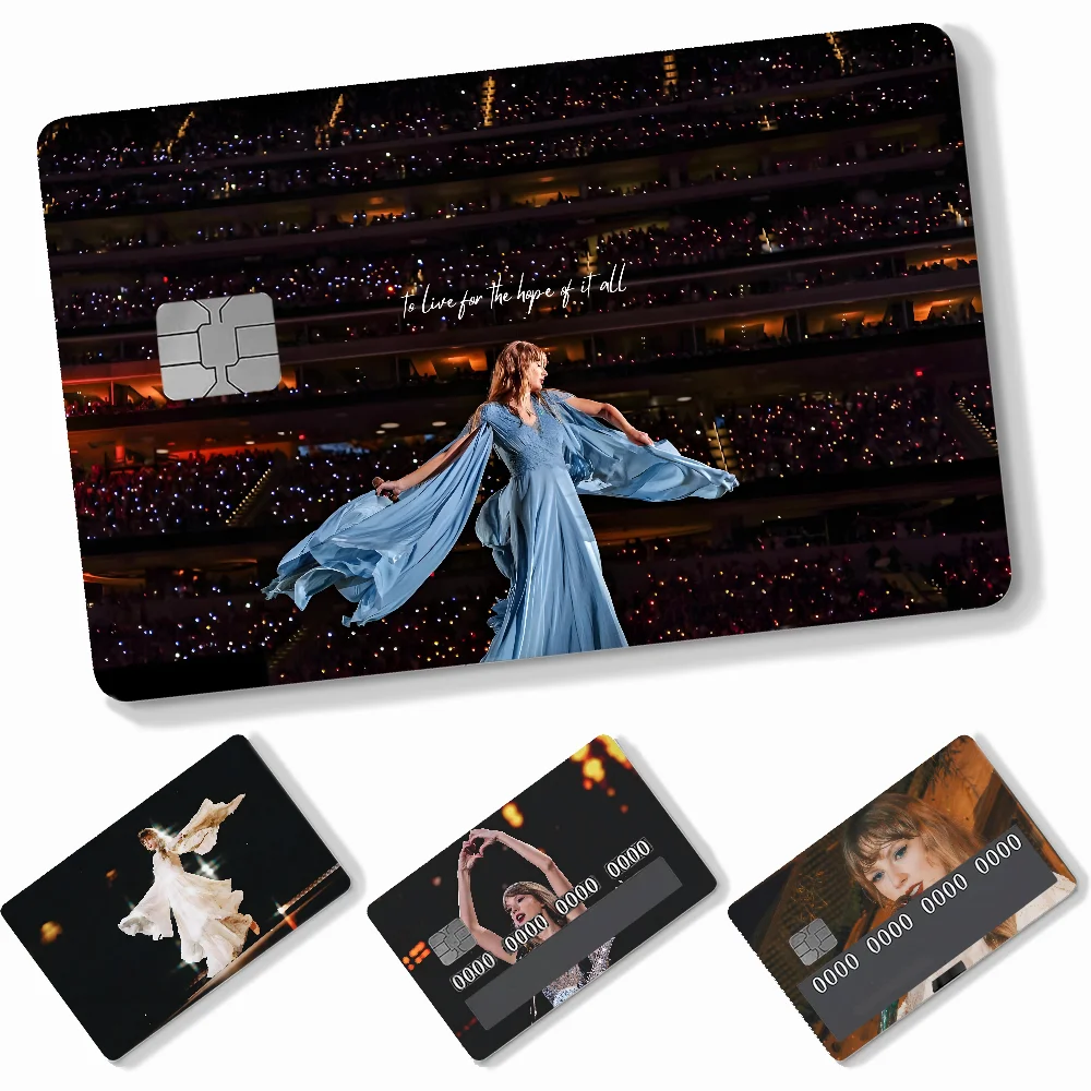 Singer T-TaylorS Stickers 4pcs PVC Credit Card Skin Stickers Removable Self-adhesive Protective Film