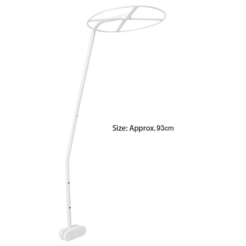 Mosquitera con Clip para cama de bebé, soporte de montaje con anillo, soporte de mosquitera de acero blanco para dosel de cama