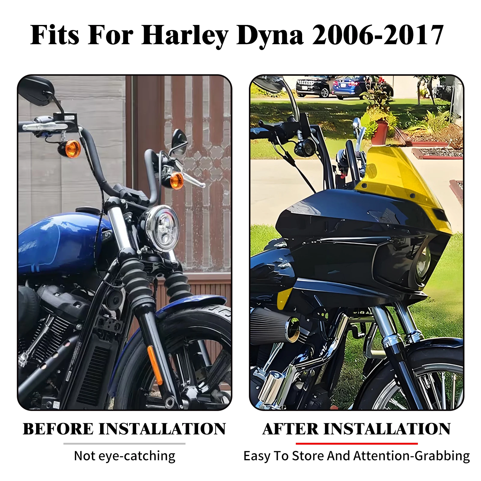 Motorcycle Front Headlight Fairing Windshield Headlamp Windscreen Bracket Mount For Harley Dyna 2006-2017 Low Rider Fat Bob FXDL