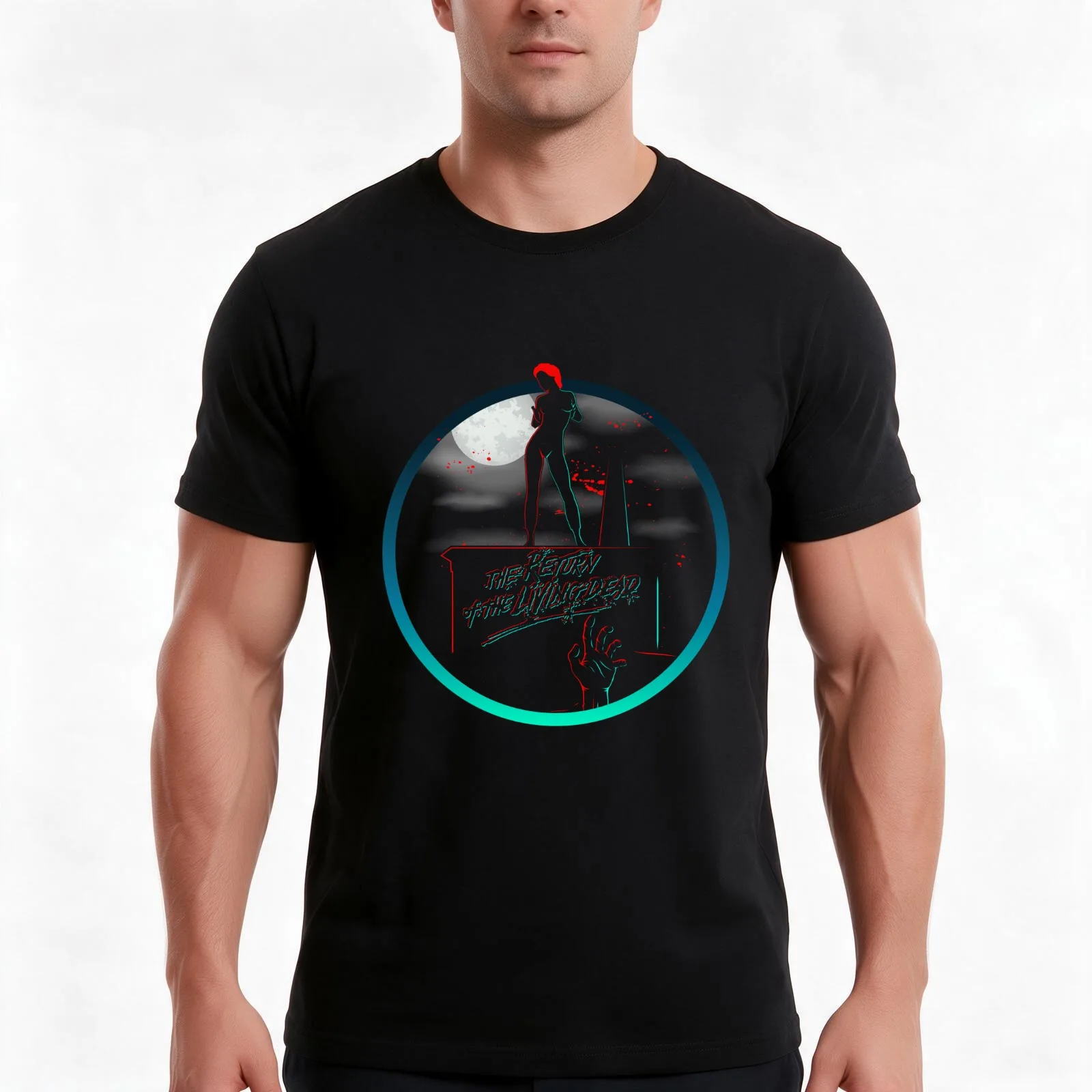 Trash Return of the Living Dead Linnea Quigley Tombstone T-Shirt, Summer Casual Cotton Tee, Oversized Streetwear Tops
