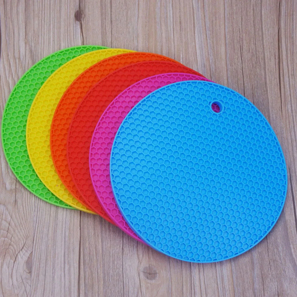 

Silicone Insulation Mat Honeycomb Non-Slip Heat-Resistant Holder Orange 18cm Eco-Friendly Table Mat