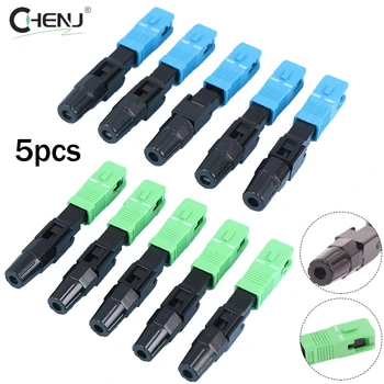 5 יח'\סט ftth sc apc מצב יחיד sc upc סיב אופטי מהיר מחבר מהיר סיבים אופטי מהיר מחבר שדה סיב