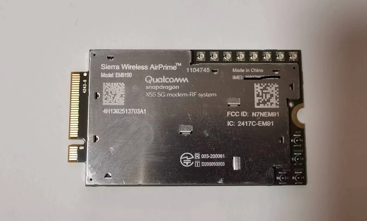 SIERRA WIRELESS EM9190 5G NR Sub-6 GHz and mmWave 4G LTE Cat 20