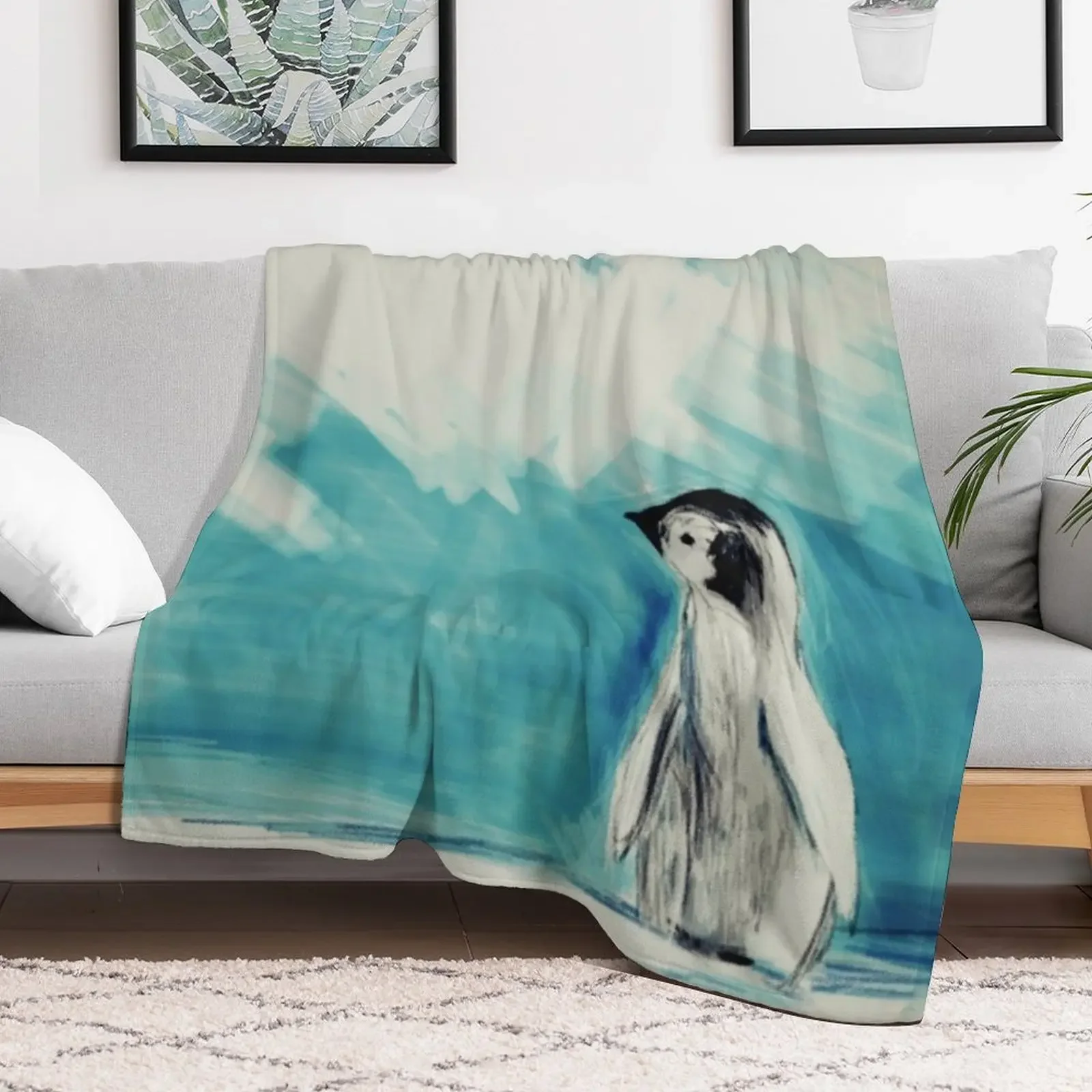 Baby Penguin Throw Blanket anime Custom Softest Hairys Blankets