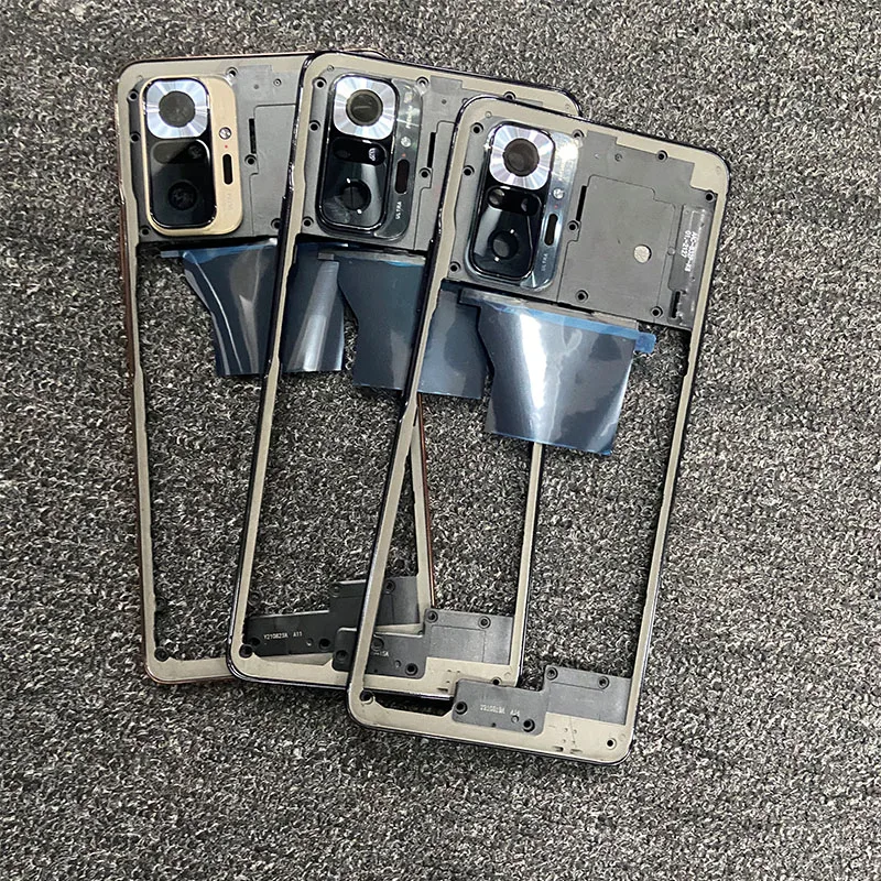 For Xiaomi Redmi Note 10 Pro Max Middle Frame Front Housing Middle Bezel With Camera Glass Lens Chassis Shell Parts