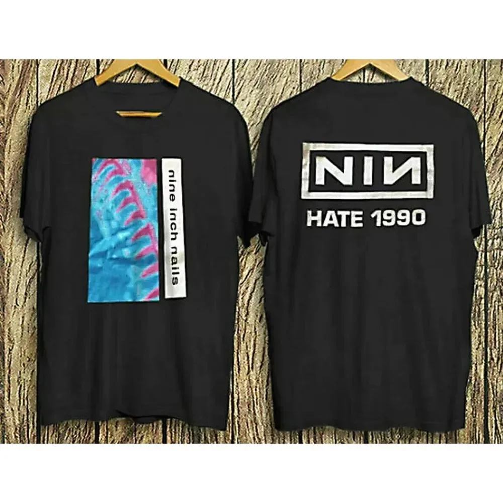 Nine Inch Nails Band Black T-shirt Women Men Oversized Y2k Short Sleeve 90S Vintage Band Merch Unisex Couple Harajuku T Shirts