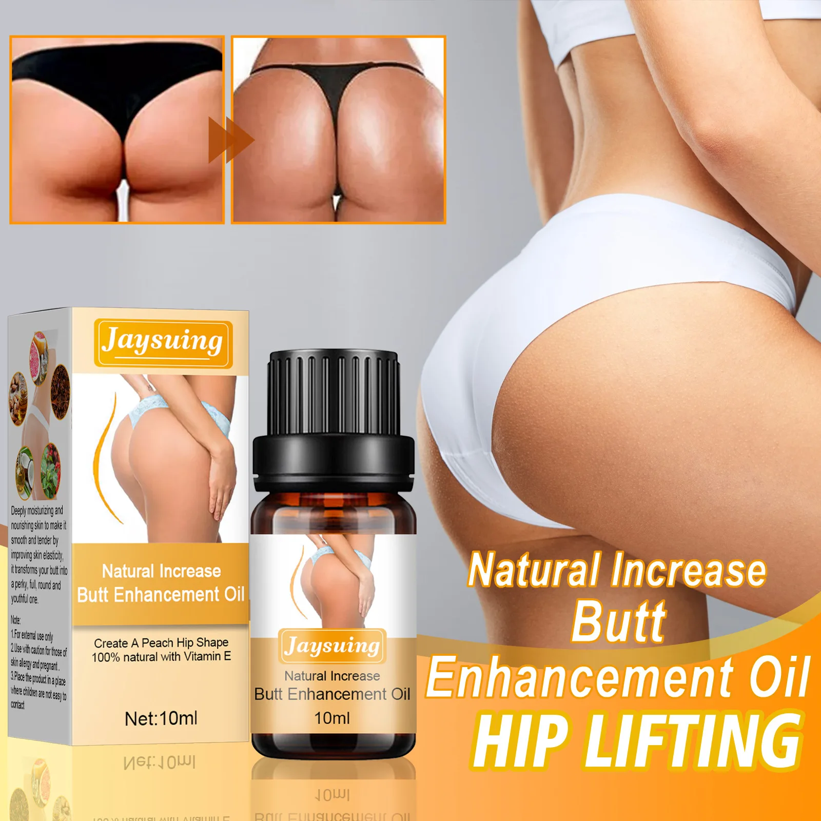 Nourishing essential oil for plump and firm buttocks, lifting tightening buttocks, nourishing massage oil for beautiful buttocks