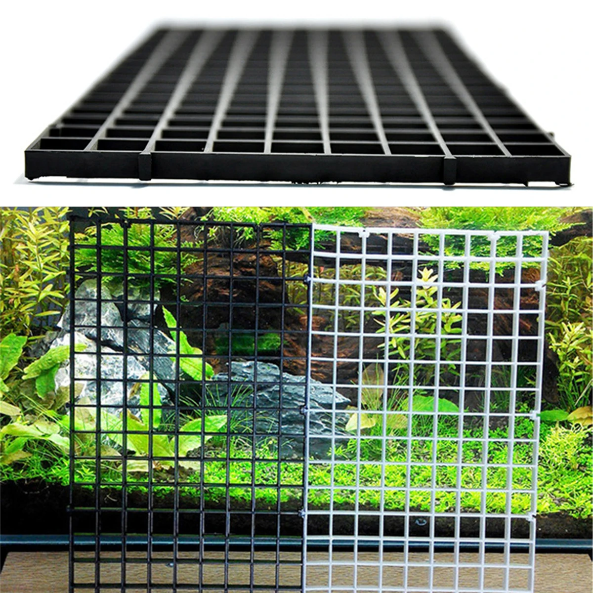30x15cm Aquarium Multi Function Grid Plate Fish Tank Bottom Filter Grid 1cm Mesh Fish Isolation Board Decoration Stone Pad 2Pcs
