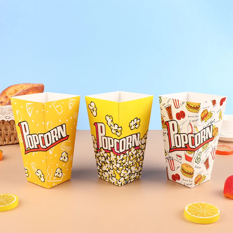 10Pcs Popcorn Boxes Container Holder Paper Cup Popcorn Buckets for Theme Birthday Parties Decoration Popcorn Box