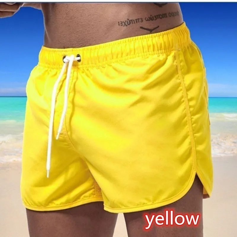 Shorts de praia casual respirável masculino, cor sólida, corrida, treinamento, esportivo, cross-border, europeu e americano, verão