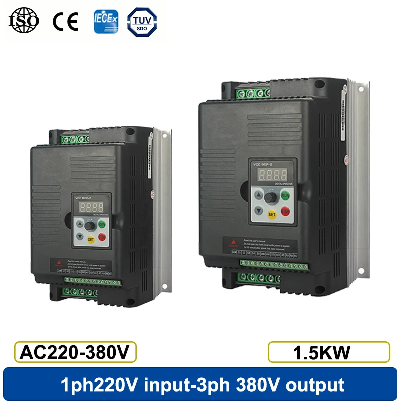 

220-380V VFD Frequency Driver Vector Converter AC Motor Speed Controller 1.5KW Frequency Inverter Variable For 3-phase Motor