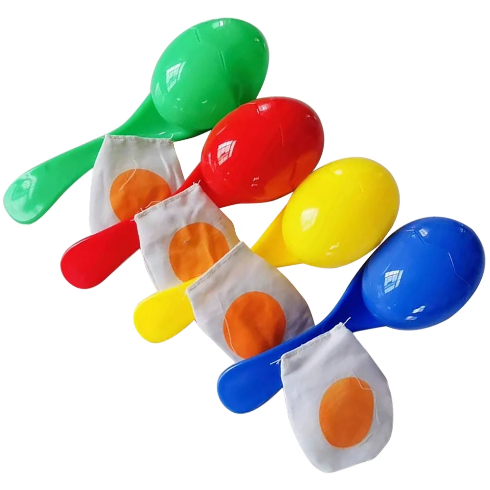 4 pezzi cucchiaio uovo giocattolo giocattoli per bambini set da gioco all\'aperto giochi di società per bambini cucchiai compleanno equilibrio e gara