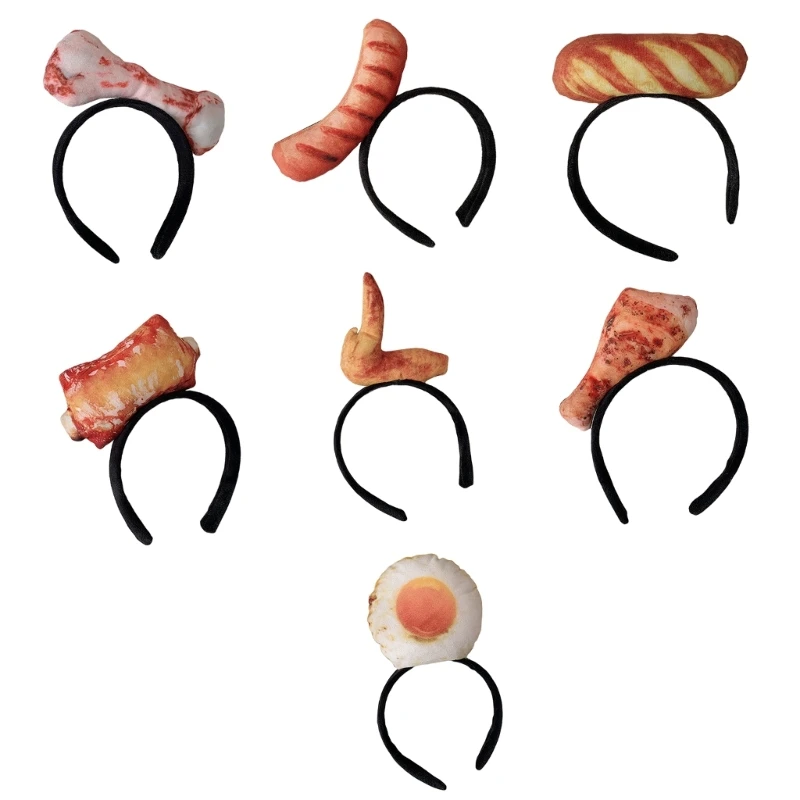 Hotdog Headband Funny Headband Party Headband Food Hat Costume Funny Food Headband Fried egg Headband Imitation Food Hat