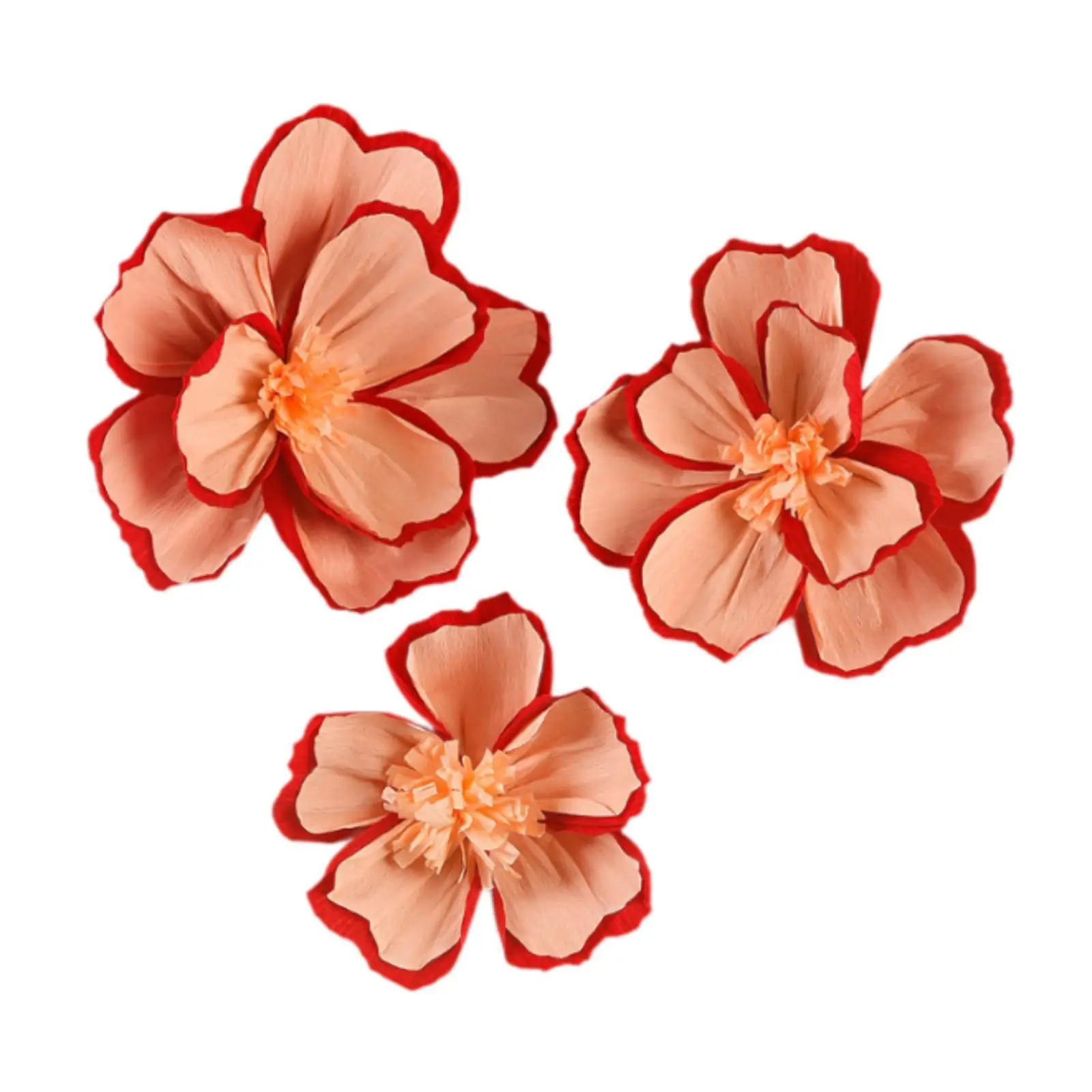 3x ดอกไม้กระดาษ Wall Decor DIY Crafting โครงการพื้นหลัง 3D งานแต่งงานตกแต่ง Crepe ดอกไม้กระดาษสําหรับเจ้าสาว