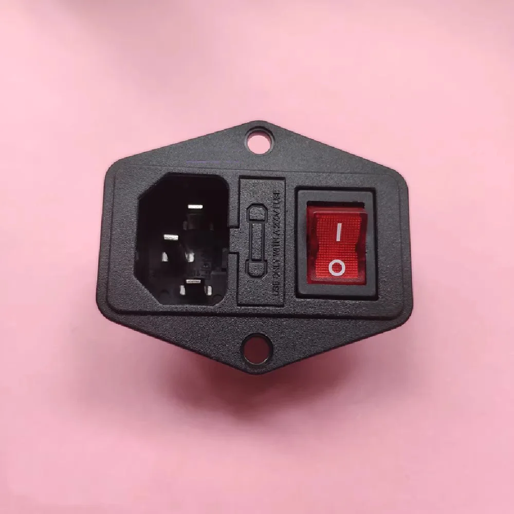 1~5PCS/LOT JR-101-1FR Power Socket with Fuse 4-Pin Red Light Switch Three-In-One