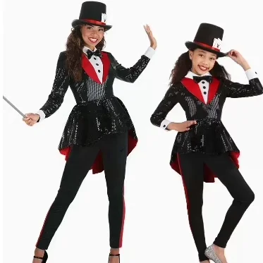 

Halloween Children's Day Stage Performance Cute Children Adult Female Magician Dressing Up Cosplay Costume