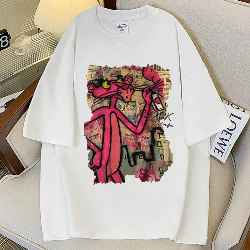 Novedad de verano, camiseta estampada con patrón, estilo americano, manga corta, cómoda, versátil, Top de media manga, ropa holgada para parejas
