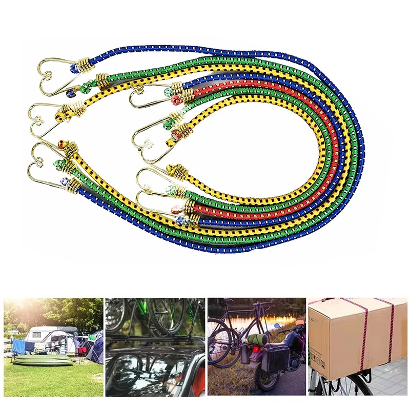 5-10PCS/Pack Luggage Fastening Elastic Rope Random Mixed Color Multi-purpose Straps Suitable for Home Outdoor Camping Travel ZYF