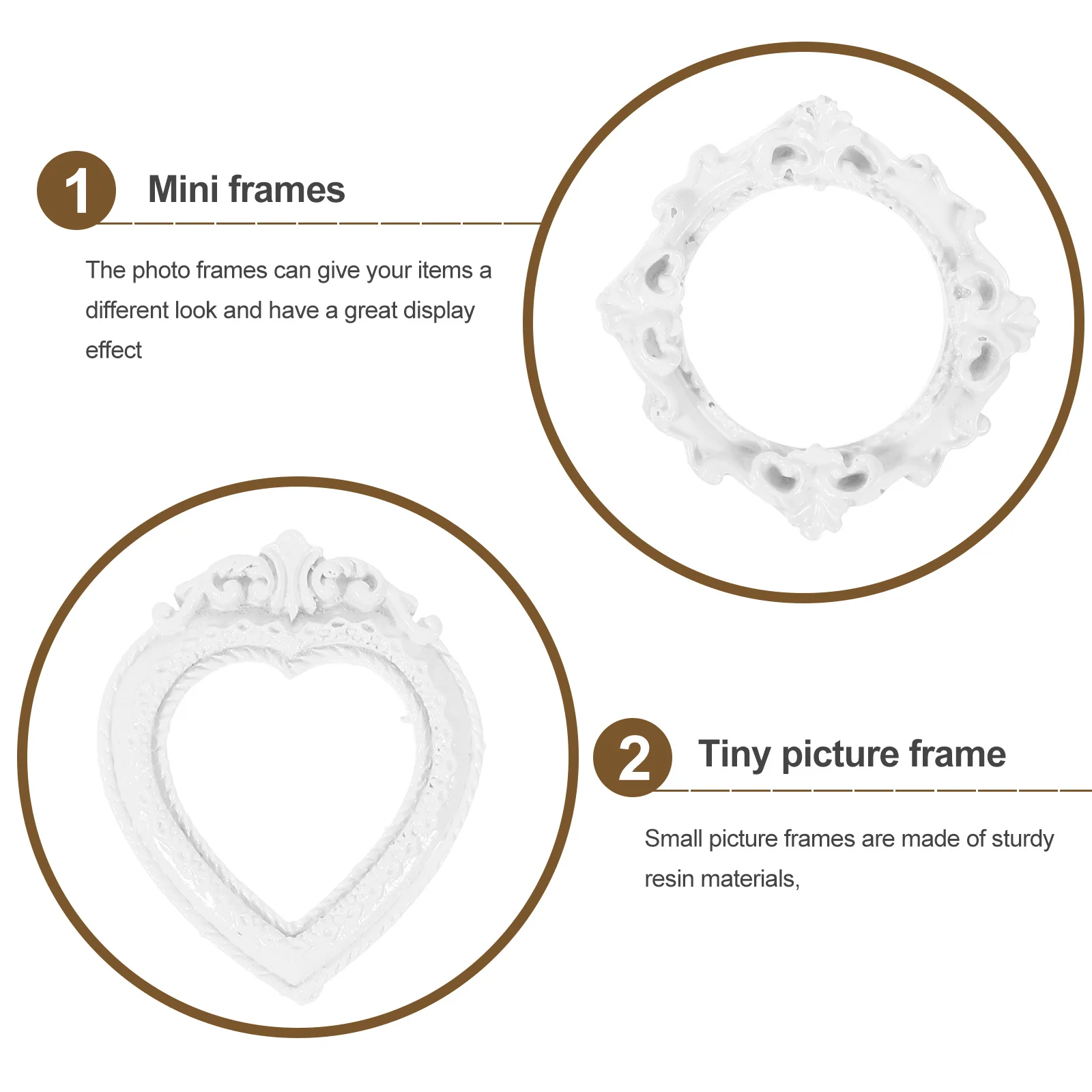 

25Pcs Mini Picture Frames Resin Small Photo Frame Props for Jewelry Display Vintage Decorative Photography Frame Bulk Ornament
