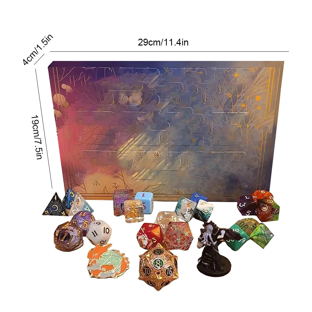 Dice Advent Calendar 2023 Christmas Countdown Calendar Great Christmas Gift for D&D Dungeons Dragons Pathfinder RPG DND Gifts