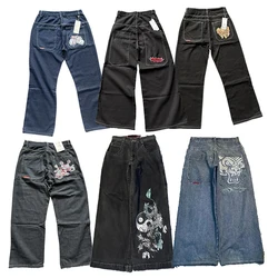 Y2K-pantalones vaqueros Harajuku para mujer, moda americana, holgados, de gran tamaño, con patrón bordado de Hip-hop, pantalones vaqueros holgados para hombre, pantalones anchos de calle