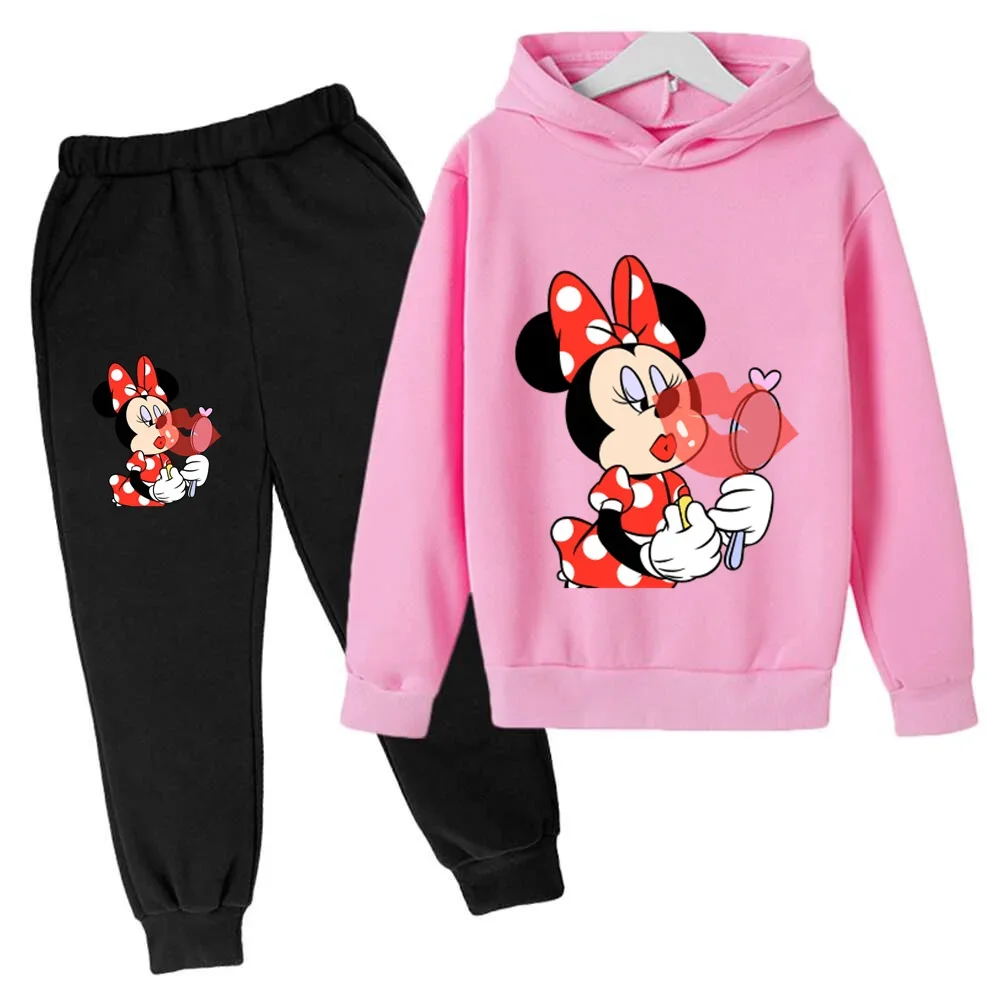 Spring Autumn Mickey Mouse 2pcs sets Baby Boys Girls Clothes Hoodie + Pants Kids Sport Suit Minnie Mickey Sweatshirts Sport Suit