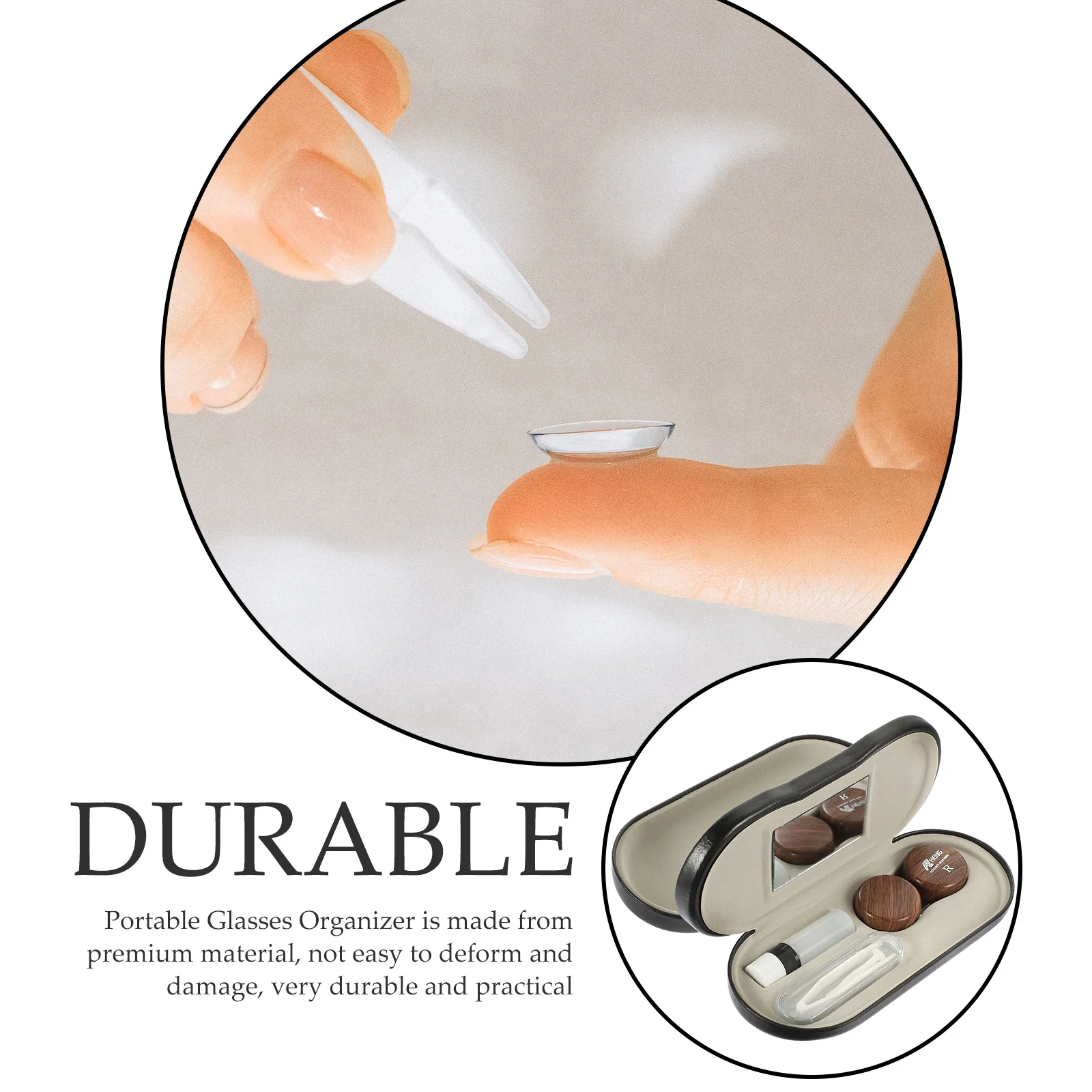 

1Set Glasses Case Double Layer Design Dual-Purpose Portable Organizer for Eyeglasses Sunglasses Travel Home Outdoor Use