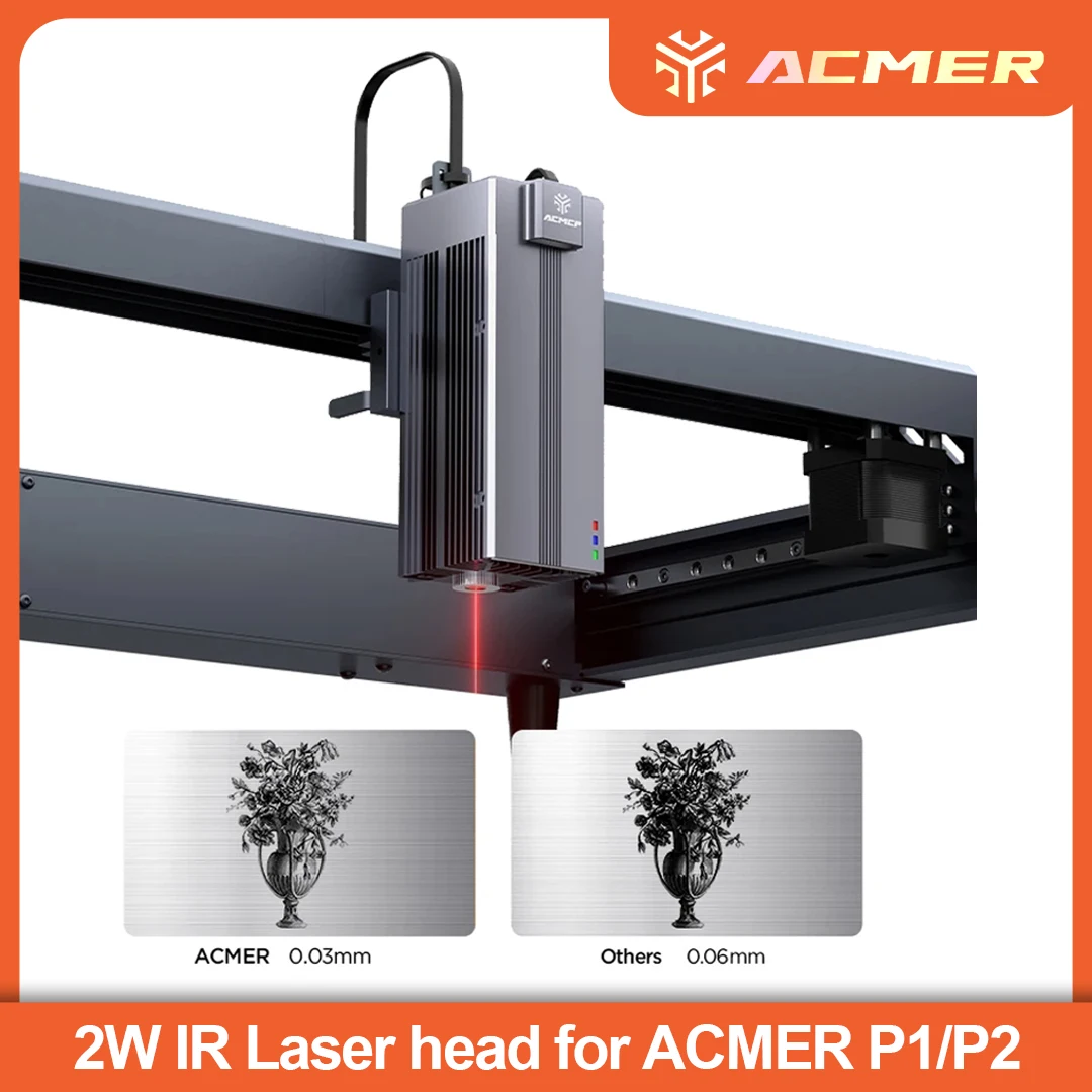 

ACMER 1064nm Infrared Laser Head For All Metal Leather Plastic Acrylic 2W Laser Module For ACMER P1 P2 Series CNC Laser Engraver