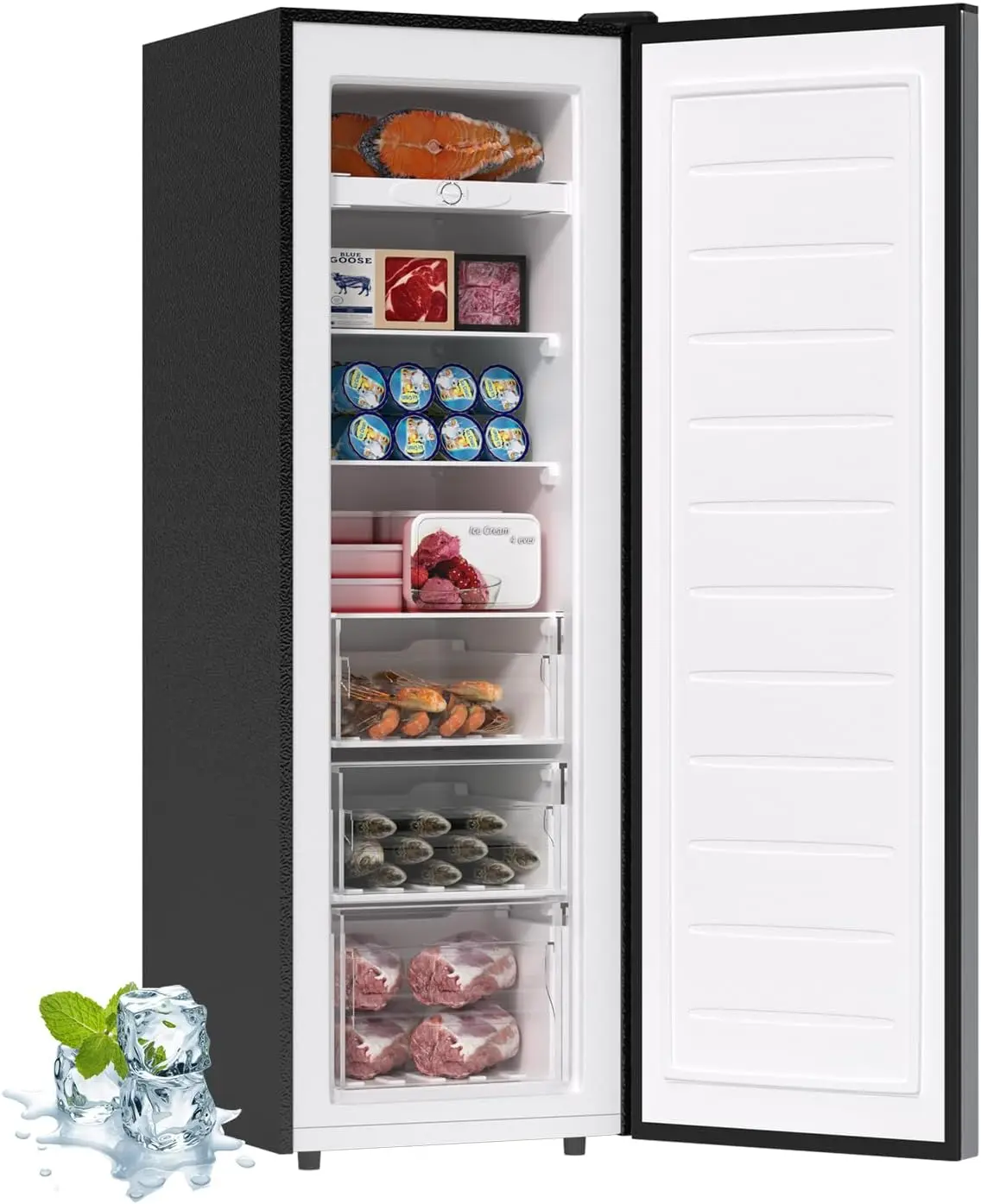 컨버터블 업라이트 냉동고, 7.0 Cu.ft 스탠드업 냉동고, 주방, 사무실, 아파트용 싱글 문짝