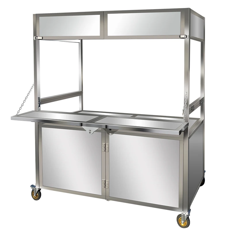 

Folding stall trolley stall snack cart mobile dining cart
