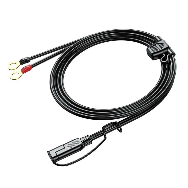 12-24V 18AWG SAE 2 Pin Quick Disconnect To O Ring Terminal Harness Connecter Cord Connector Cable For Battery Charger