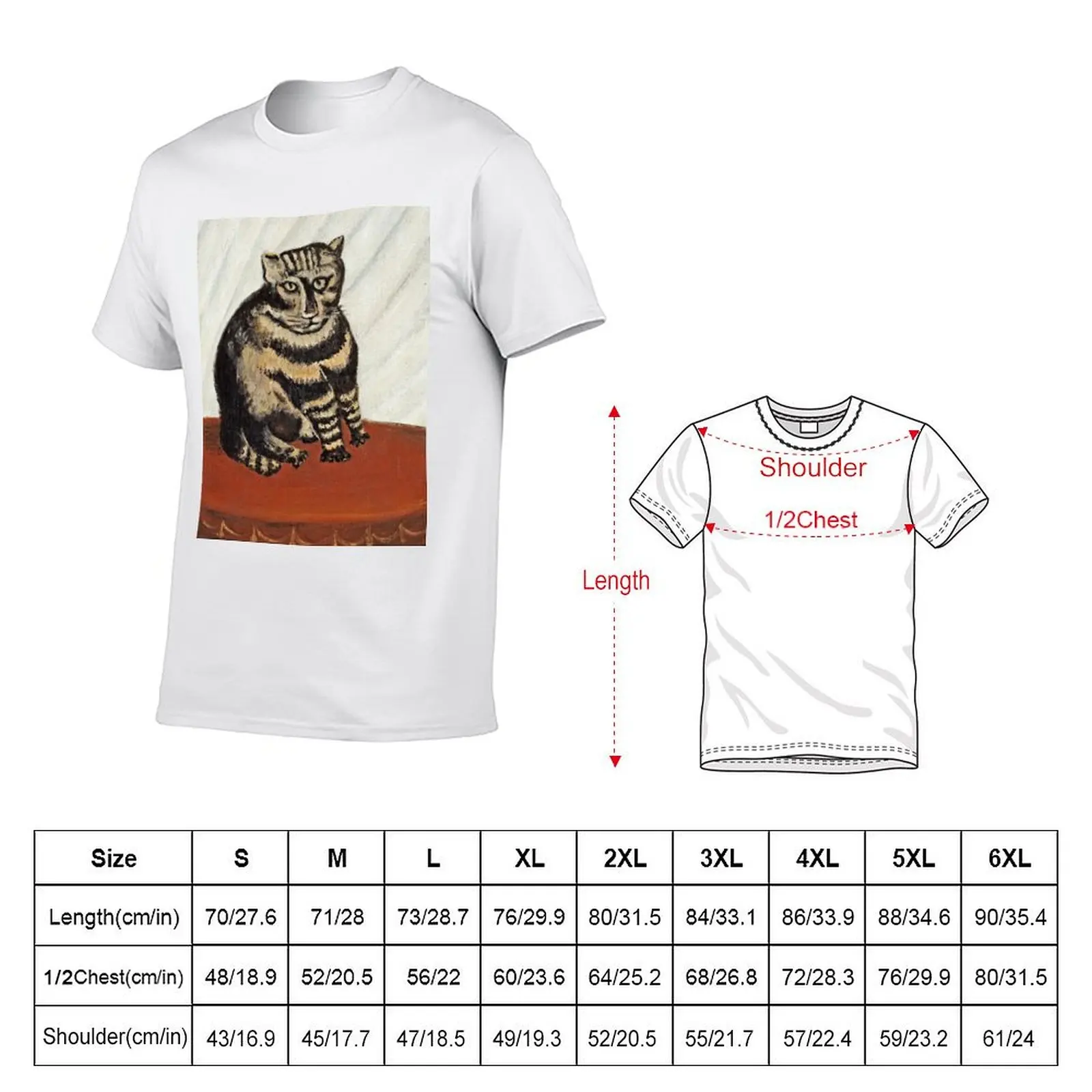 Henri Rousseau - The Tabby T-Shirt t shirts for man pack cotton printed t shirts for man T-Shirt