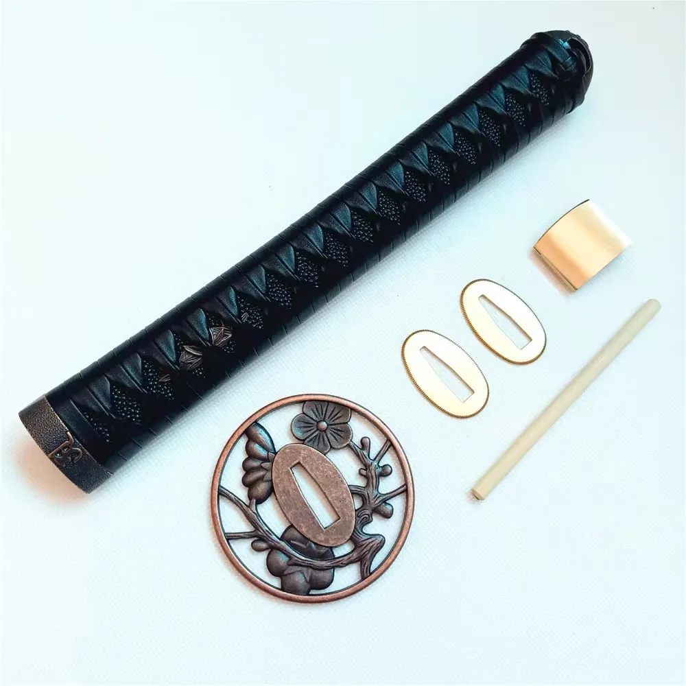27cm Sword Handle Alloy Guard Tsuba Menuki Fuchi Kashira For Japanese Samurai Katana Wakizashi Tanto DIY Fittings ﻿
