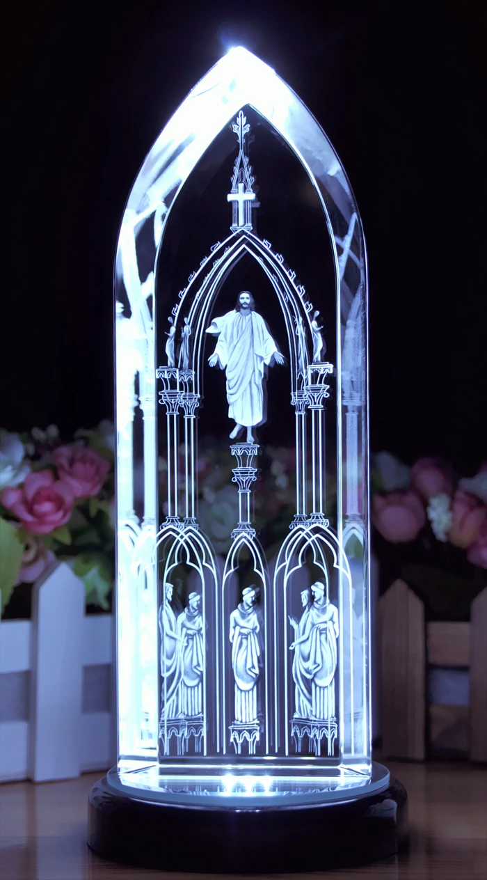 Special offer --TOP Art Collectible collection Home Decor Decoration Religious 3D Jesus blessing Christ Crystal