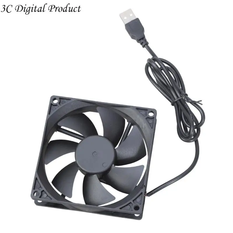 Router Cooling Fan PC Box Quiet 5V USB Power 90mmx90mmx25mm Cabinet Cooling Fan 9CM Protective Net Replacement Q84A
