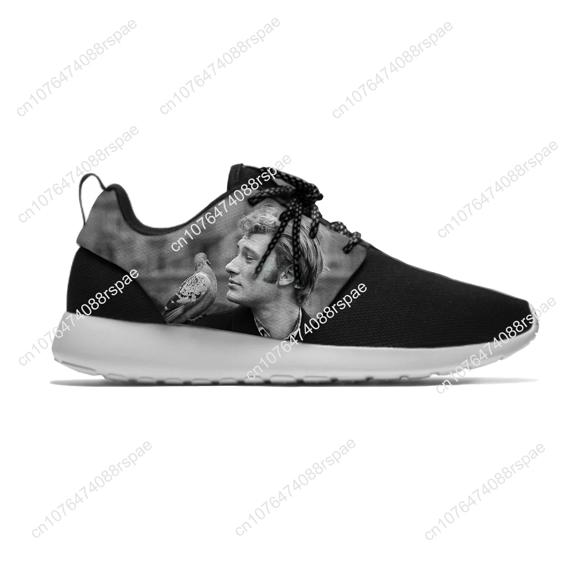 Johnny Hallyday-Zapatillas de malla con estampado 3D de estrella de Rock para hombre y mujer, deportivas, ligeras, informales, transpirables, diseño novedoso