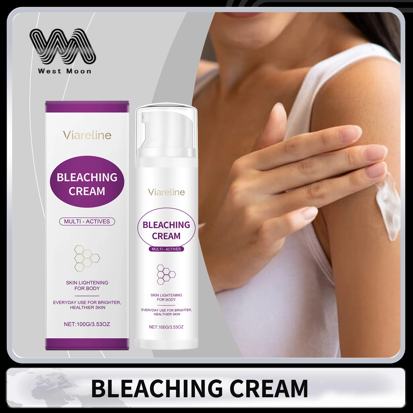 

Bleaching Cream for Body Brightening Skin Tone Underarm Elbow Improve Dullness Dark Spot Remover Smooth Moisturizing Lotion 100g
