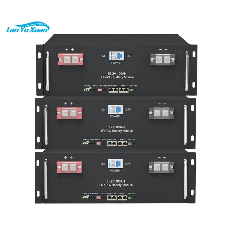 LiFePO4 Battery Pack 48V 100Ah 200Ah 51.2V 12Kw 10Kw 6000 Cycles Max 30 Parallel PC Mon,itor Inverter Battery With CAN RS485