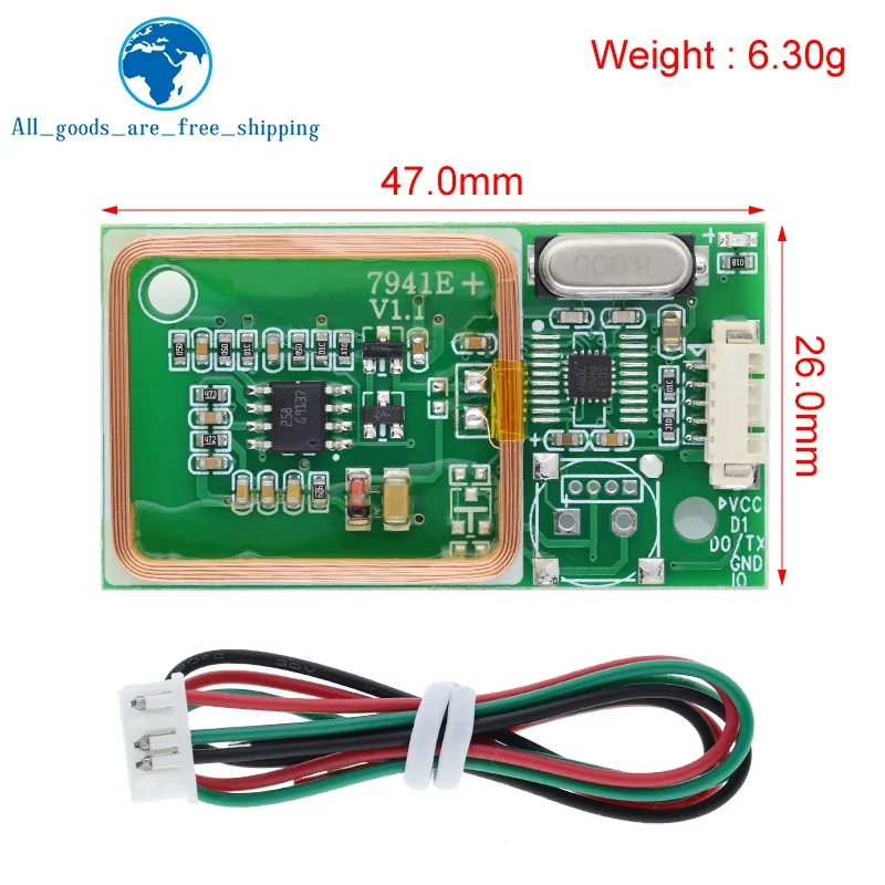 

Модуль считывателя RFID UART 7491E, 3-контактный, 125 кГц, для считывания карт EM4100, 8 см, 5 В постоянного тока, для комплектов сенсорных антенн PCB для IC-карт, 1/3 шт.