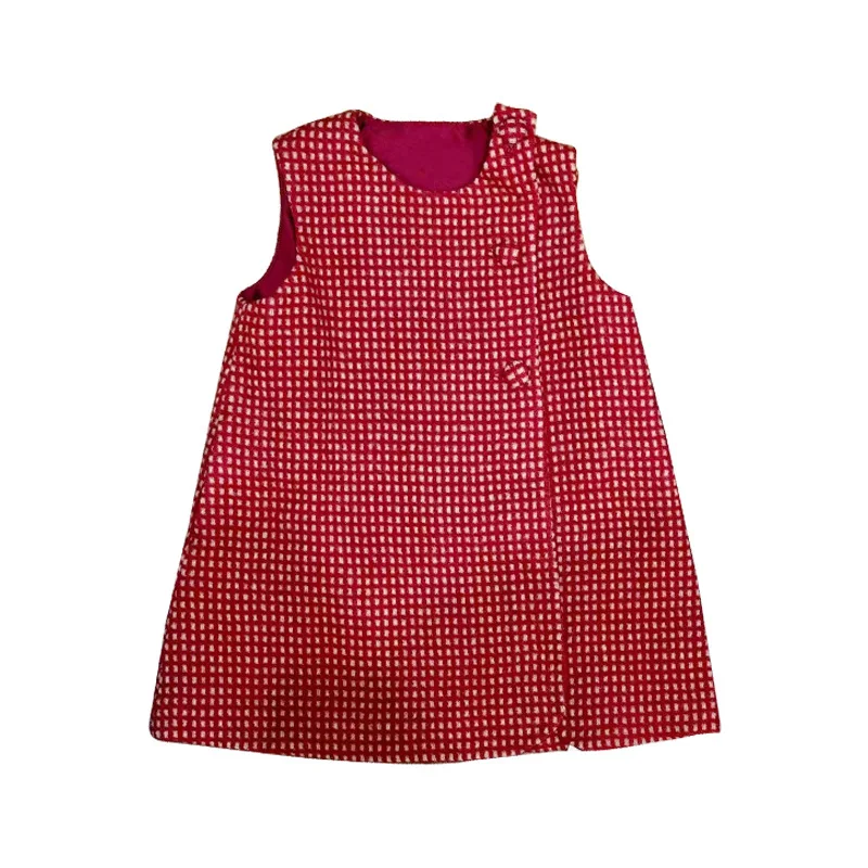 Girls Plaid Dress Red Christmas New Year Autumn Winter Gentle Style Versatile Girls Dress Vest Dress for Kids