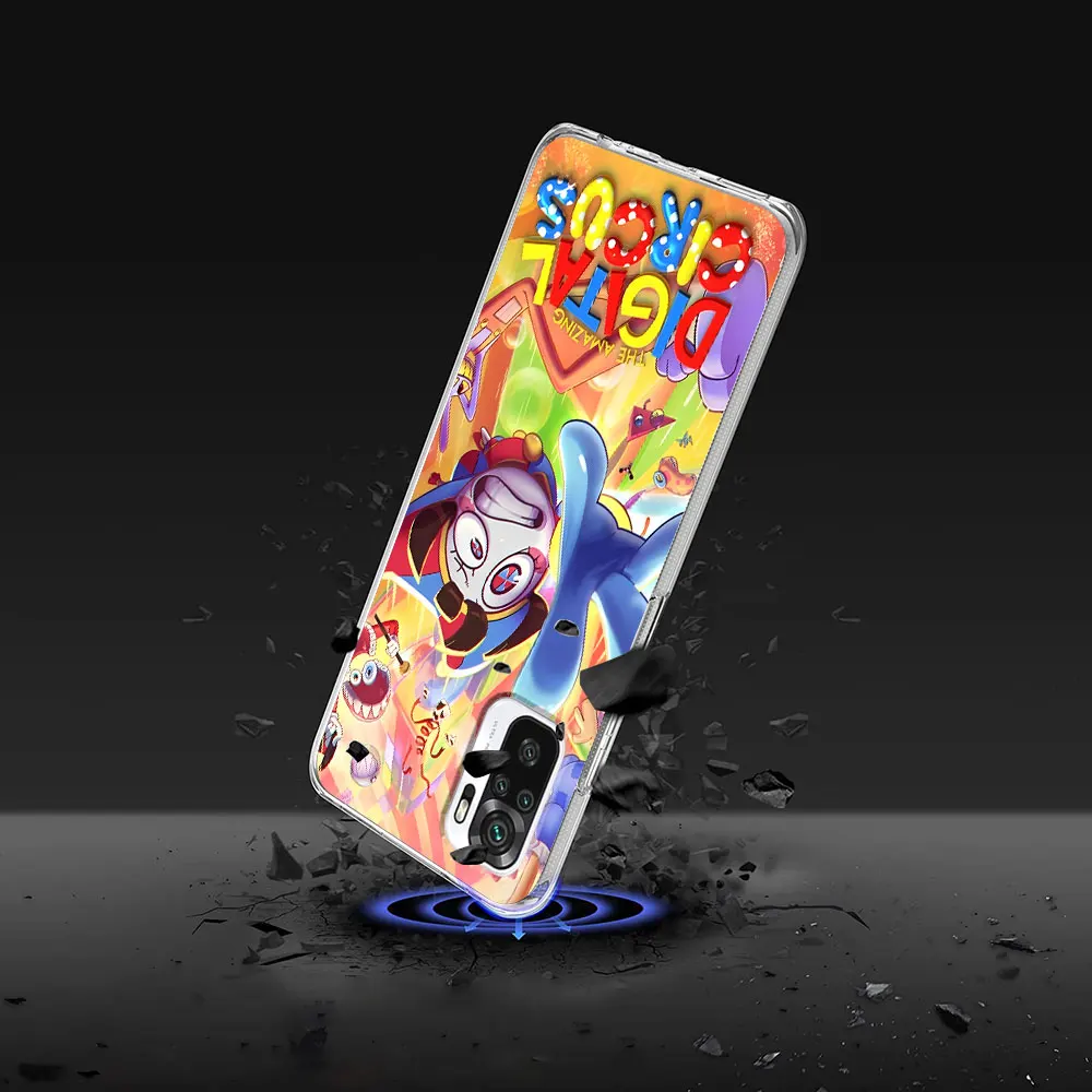 The Amazing Digital Circus Case for Xiaomi Redmi Note 8 10 10S 13 11E 9 12S 12 11 Pro Plus 11S 11T Transparent TPU Phone Cover