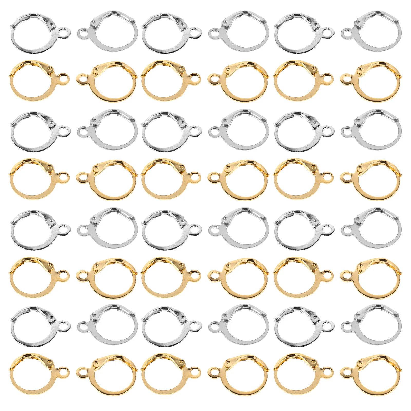 

100Pcs Metal Earring Hooks D-Shaped Leverback Clasp Hypoallergenic French Ear Wires for DIY Jewelry Making Craft Supplies