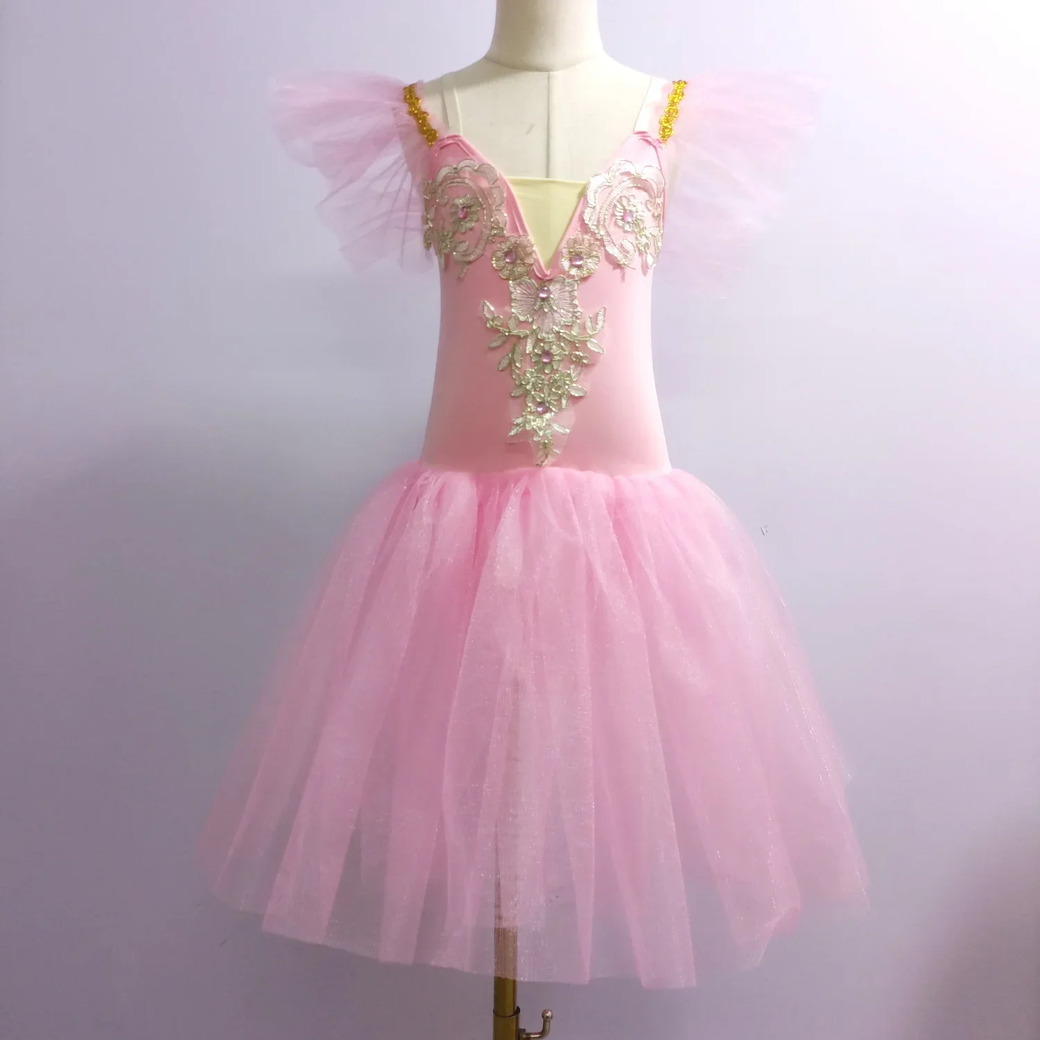 Vestido largo de Ballet para niños, faldas de tutú, trajes de vientre, Ropa de baile, actuación