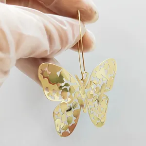 Europe and exaggerated America Butterfly Earring Accessories Bronze Material Irregular Pressure Oco Butterfly Earring 12 Main Sales Earring Pressure - №6