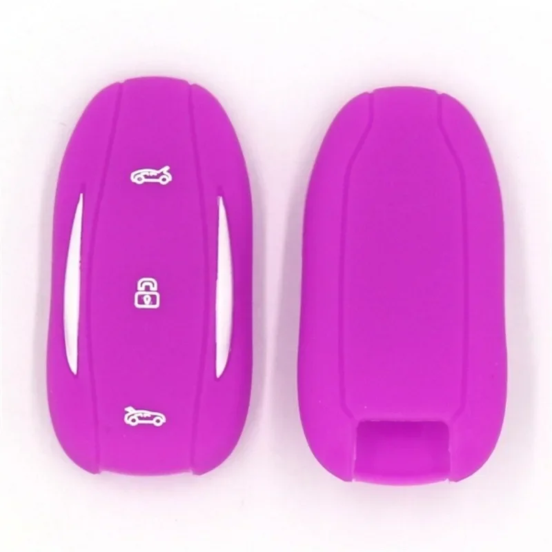 Silicone Key Cover Remote Fob Pocket for Tesla Model S Silicon Key Covers Case Holder 75D 90D P100D Keychain Styling