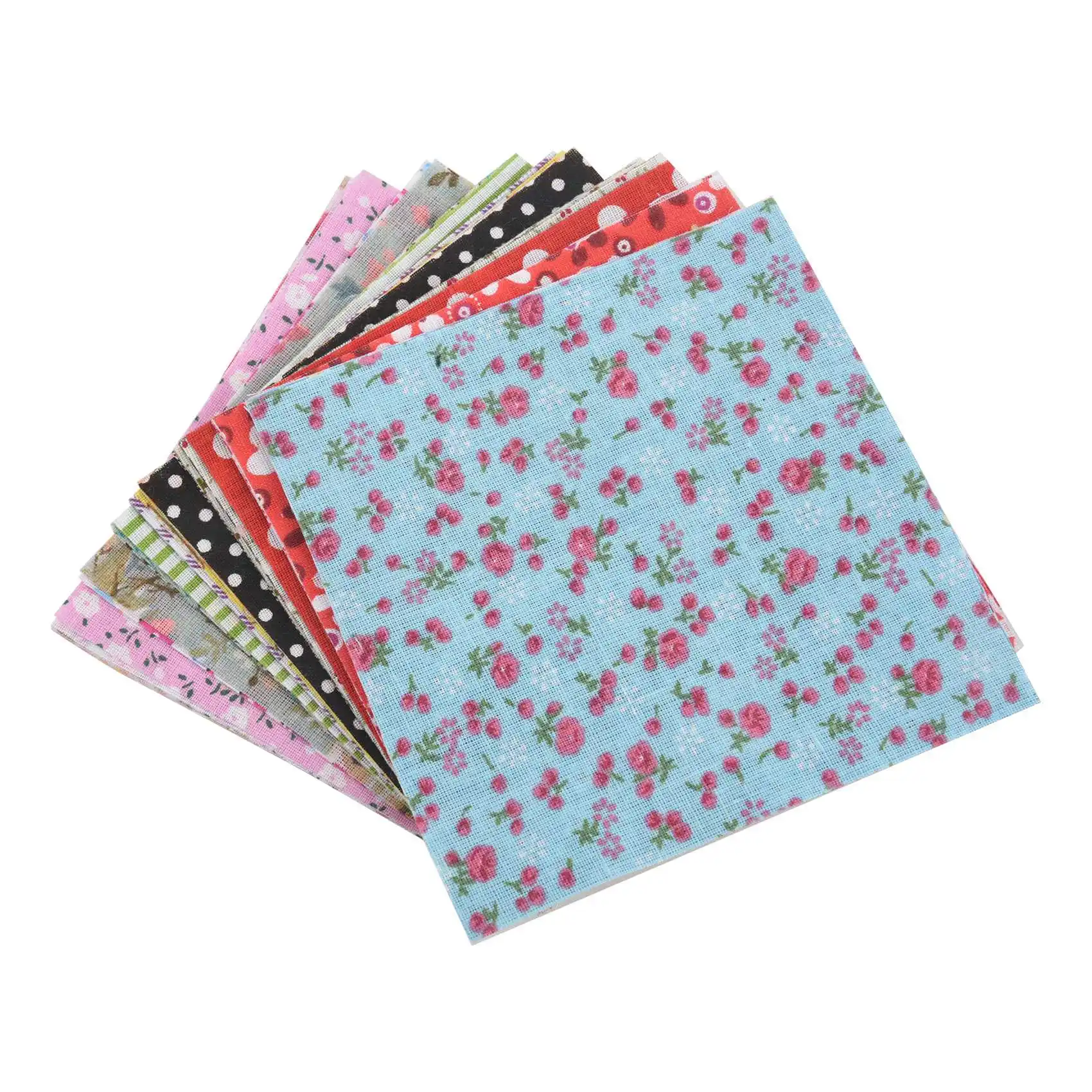 100Pcs 10x10cm Square Floral Cotton Fabric Patchwork Cloth For DIY Craft Sewing