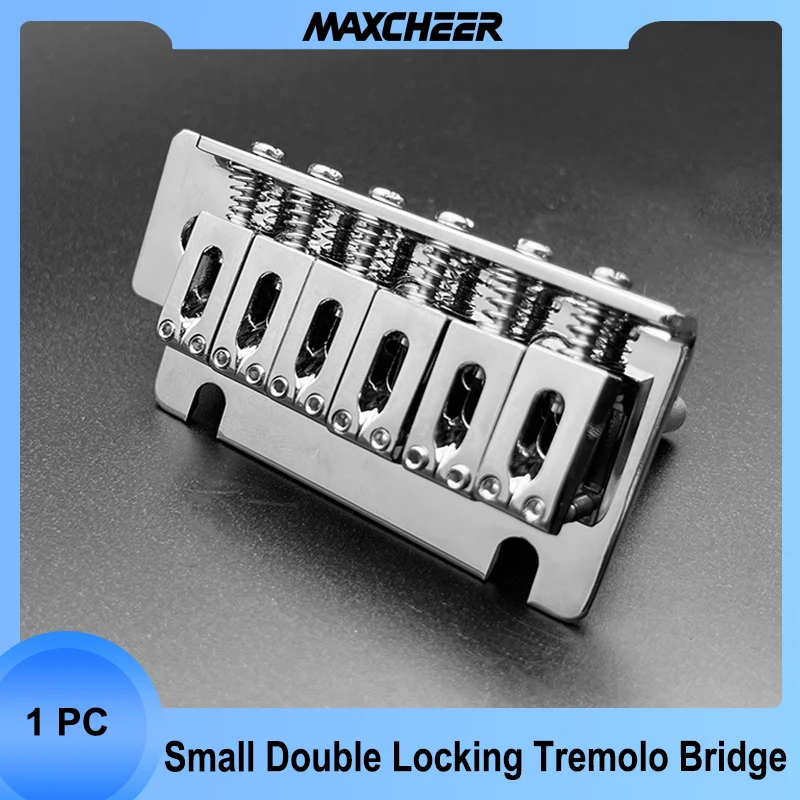 A Set Small Double Locking System Tremolo Bridge String Spacing 10.5mm for Electric Guitar Parts Silver