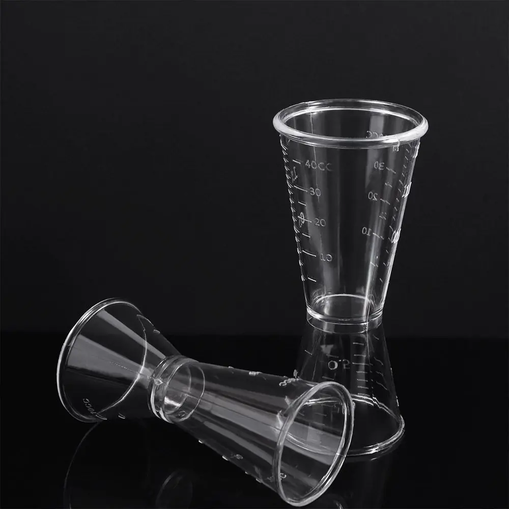 Taza medidora de cóctel de resina de doble cabeza con escala, taza medidora de onza transparente, Jigger de cóctel de 10-20ml/20-40ml