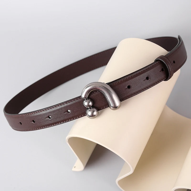 2023 neue trend ige Rindsleder Echt leder Rindsleder Gürtel Damen Bund für Mädchen Frauen Metalls chnalle Mode Dekoration – Detail 11